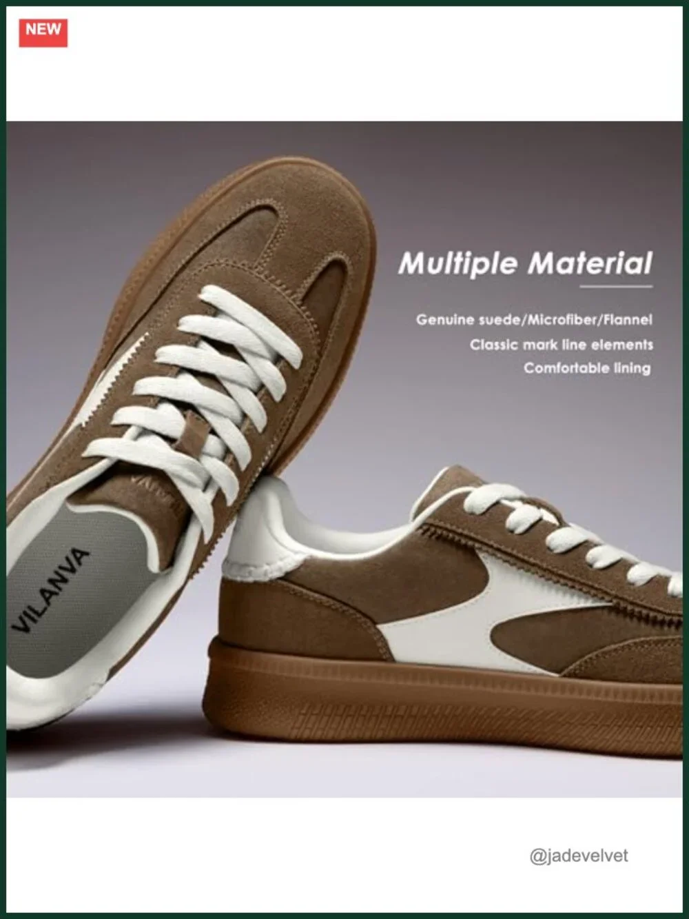 Women's Fashion Sneakers Genuine Suede Retro Gum Sole Casual Lace-Up Comfortable
